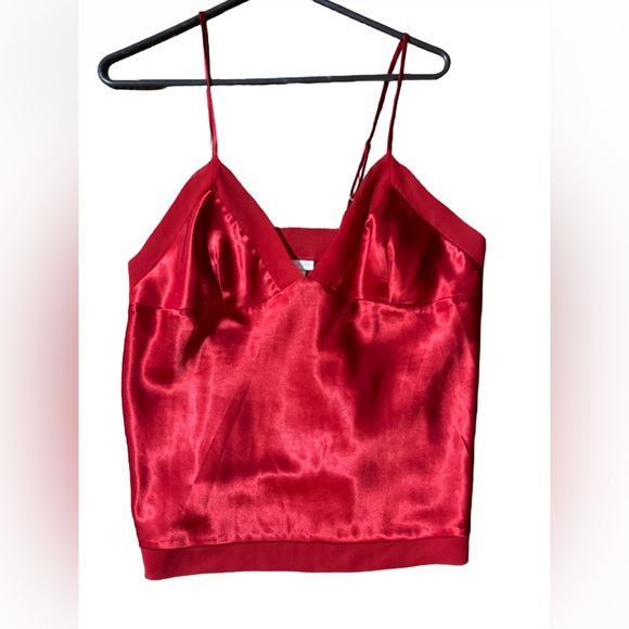 Red satin tank - Picture 1 of 2